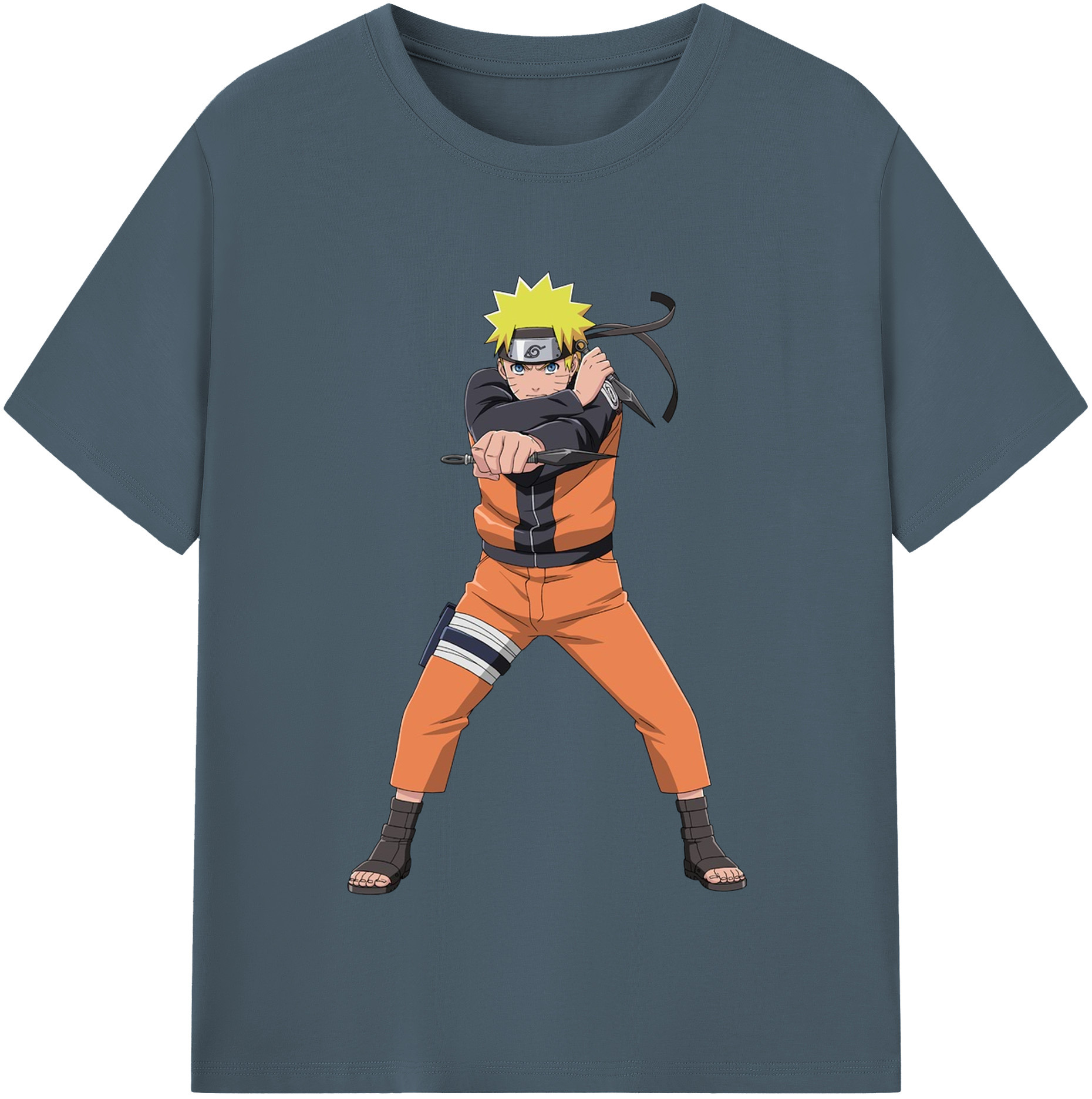 （画像用） NARUTO -ナルト- うずまき ナルト Uzumaki Naruto 綿100％半袖Tシャツ（フロントプリント）